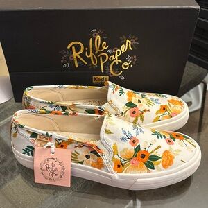 Keds x Rifle Paper Co. Double Decker Lively Floral Slip Ons